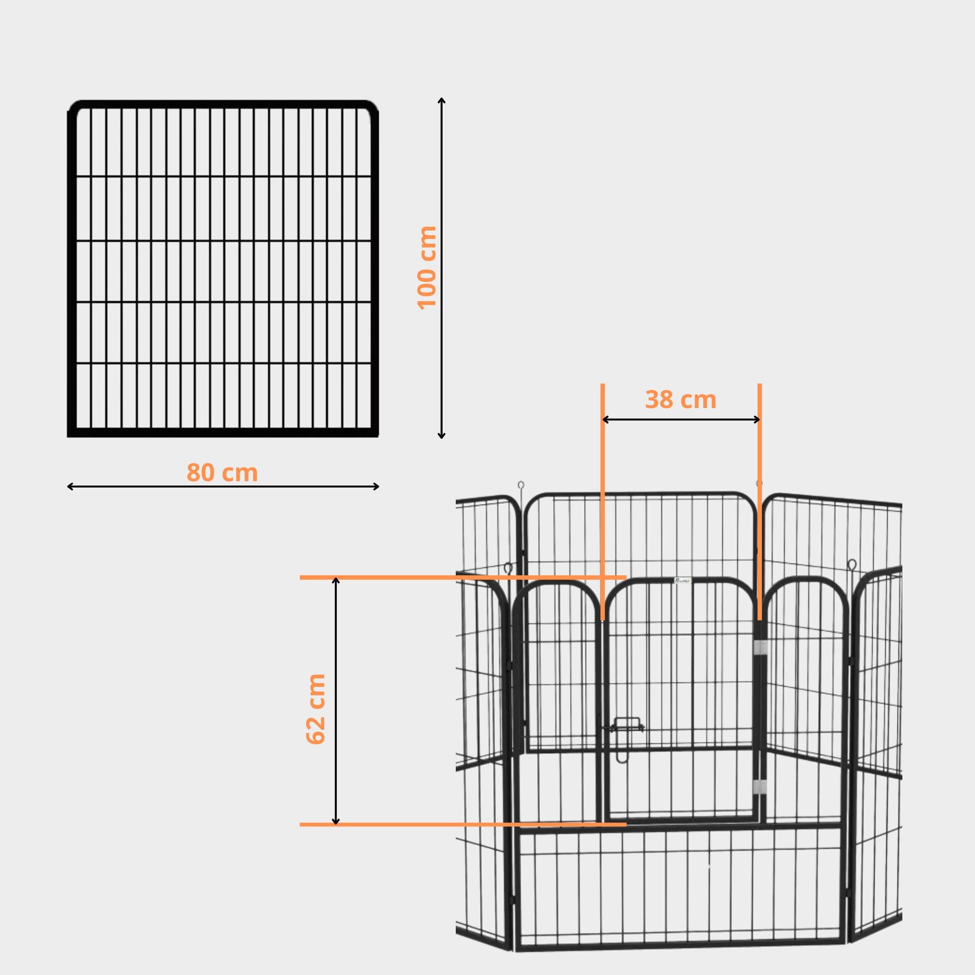 Ruime stalen puppyren van 100 cm hoog XXL – ideaal als ruime hondenren of kennel | Zenzee