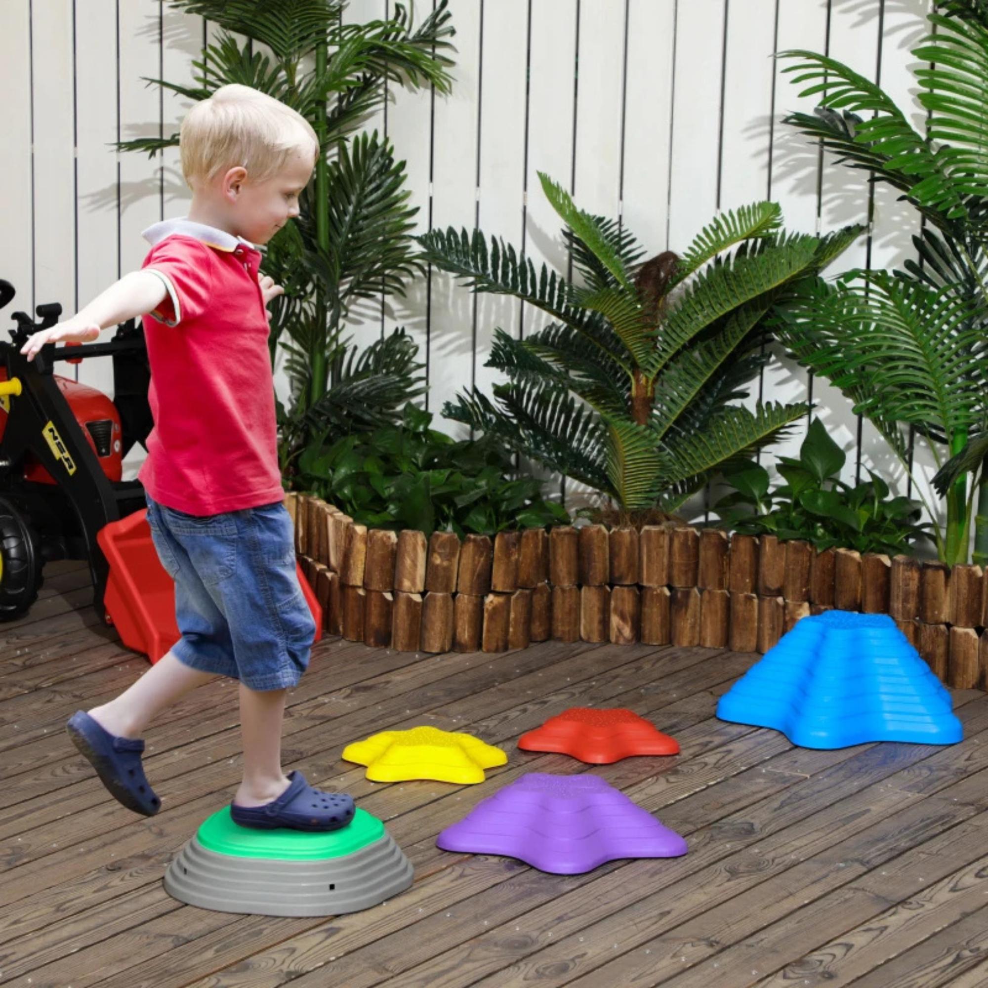 Balans- en stapelstenen voor kinderen van 3-5 jaar, ideaal voor buiten met kleurrijke stenen en motorische oefening