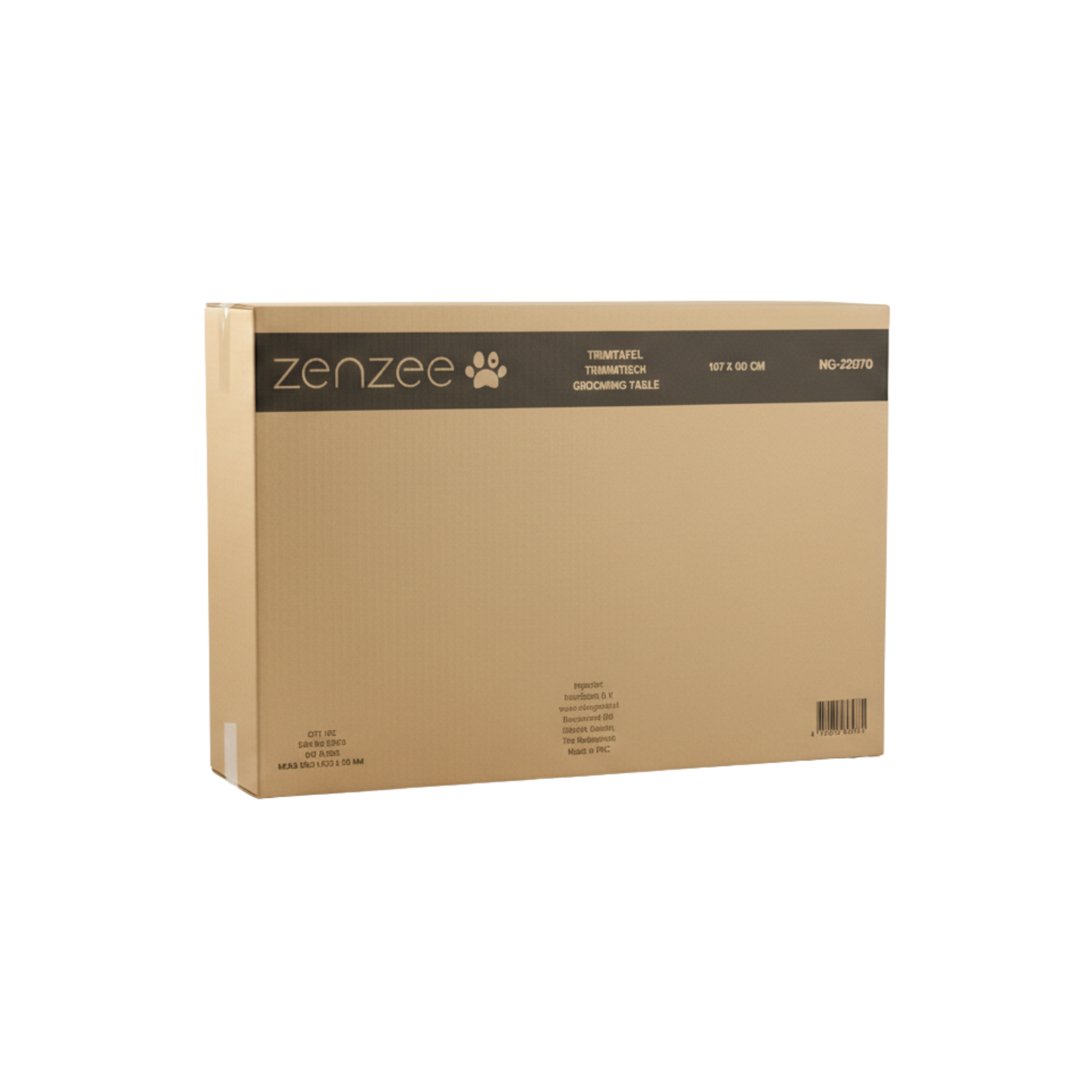 Honden trimtafel zwart 107x60x170 cm – inklapbare tafel met verstelbare trimarm en aanlijnoptie in verpakking