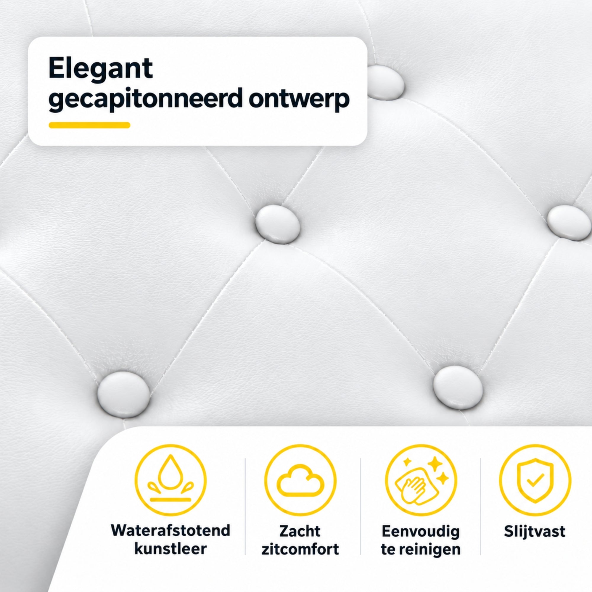 Klassieke witte pianokruk met opbergruimte – stijlvol en praktisch met elegant gecapitonneerde zitting van synthetisch leer