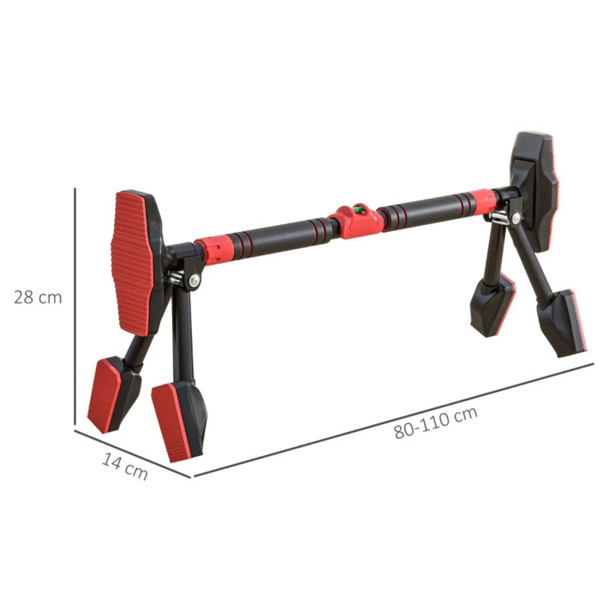 Heavy duty optrekstang multifunctioneel voor deurpost 80-110cm met verstelbare breedte en stevige grip voor bovenlichaamstraining