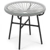 Ronde boho tuintafel grijs – 50×50×50 cm bijzettafel voor buiten