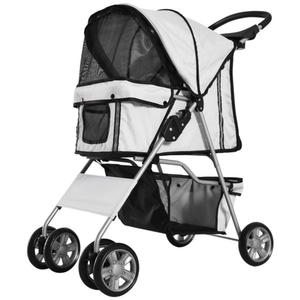 Hondenbuggy opvouwbaar grijs 75x45 cm – veilig hondenvervoer met lichtgewicht frame en comfortabele rit voor kleine honden