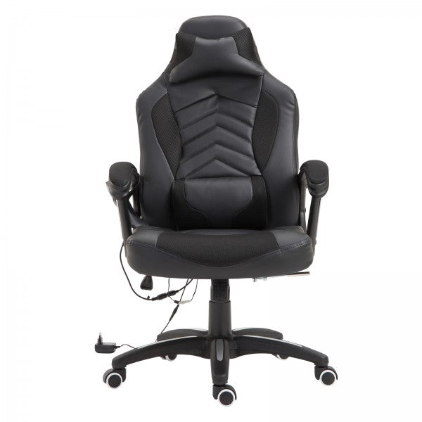 Zwarte Ergonomische Gamestoel met Massage- en Warmtefunctie