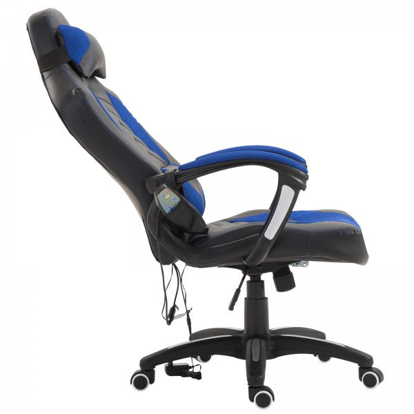 Zwarte Ergonomische Gamestoel met Massage- en Warmtefunctie
