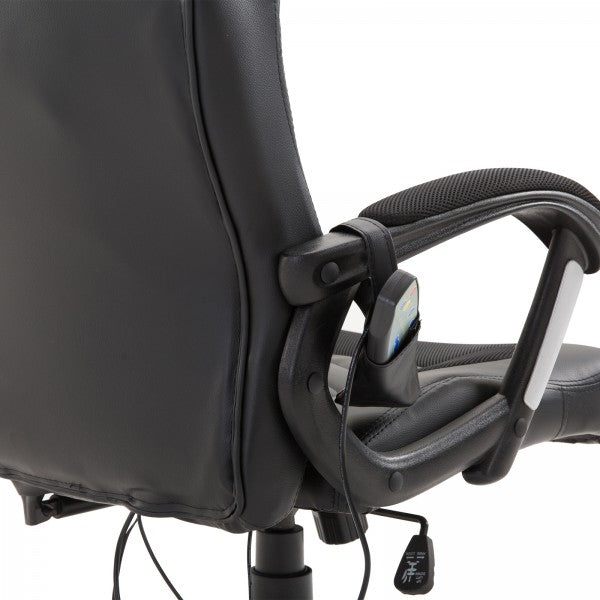 Zwarte Ergonomische Gamestoel met Massage- en Warmtefunctie