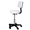 Ergonomische Witte Tabouret met Rugleuning – In Hoogte Verstelbaar voor Salon of Praktijk