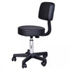 Zwarte Tabouret met Rugleuning – Ergonomisch Verstelbaar