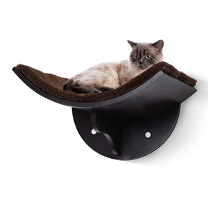 Bruin Kattenbed van MDF met Wasbare Bekleding – Voor Wandmontage en Verhoogd Slapen, stijlvol en comfortabel voor katten
