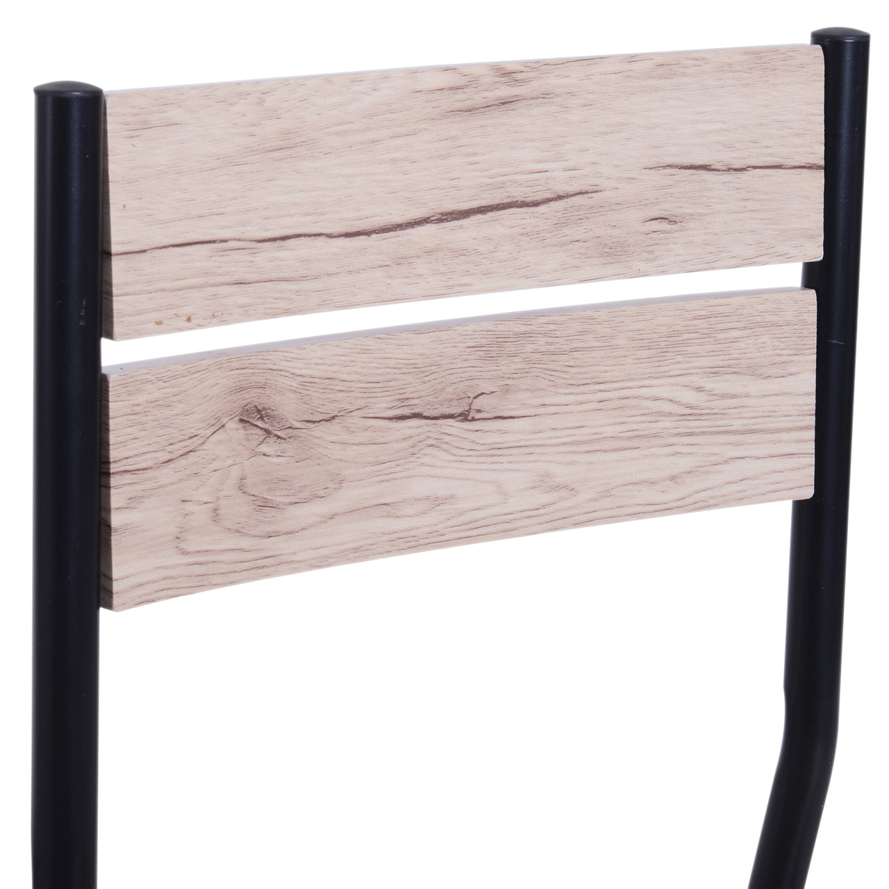 Compacte Eettafelset met 2 Zwarte Stoelen – Houten Tafel voor Keuken of Studio
