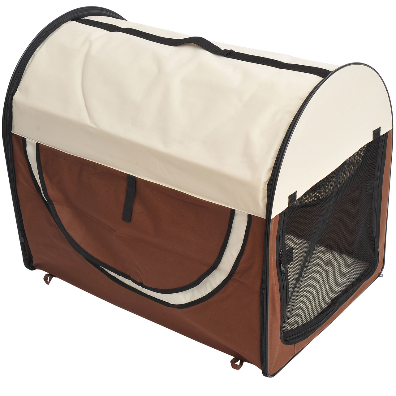 Opvouwbare honden draagtas maat S – 46x34x41 cm koffie crème