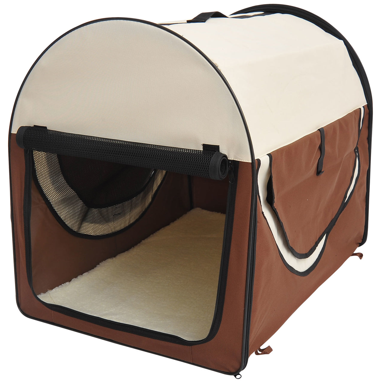 Opvouwbare honden draagtas maat S – 46x34x41 cm koffie crème