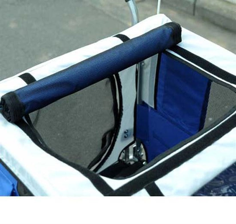 Hondenfietskar buggy wit/blauw – 130x90x110 cm geveerd en geremd