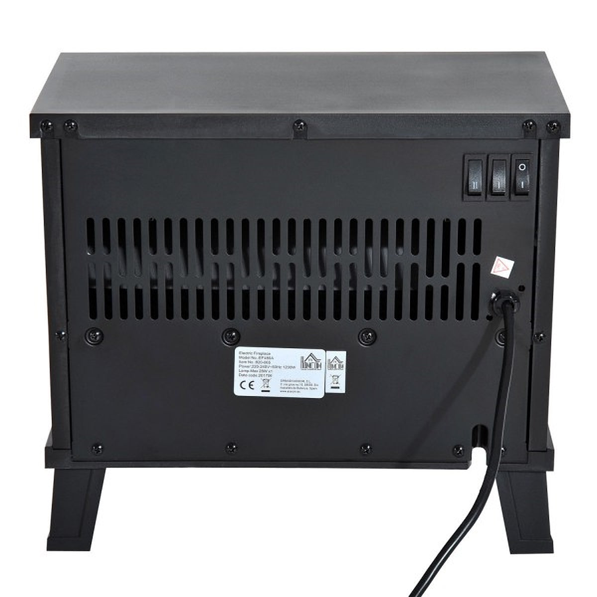 Vrijstaande Zwarte Elektrische Sfeerhaard – 1200W