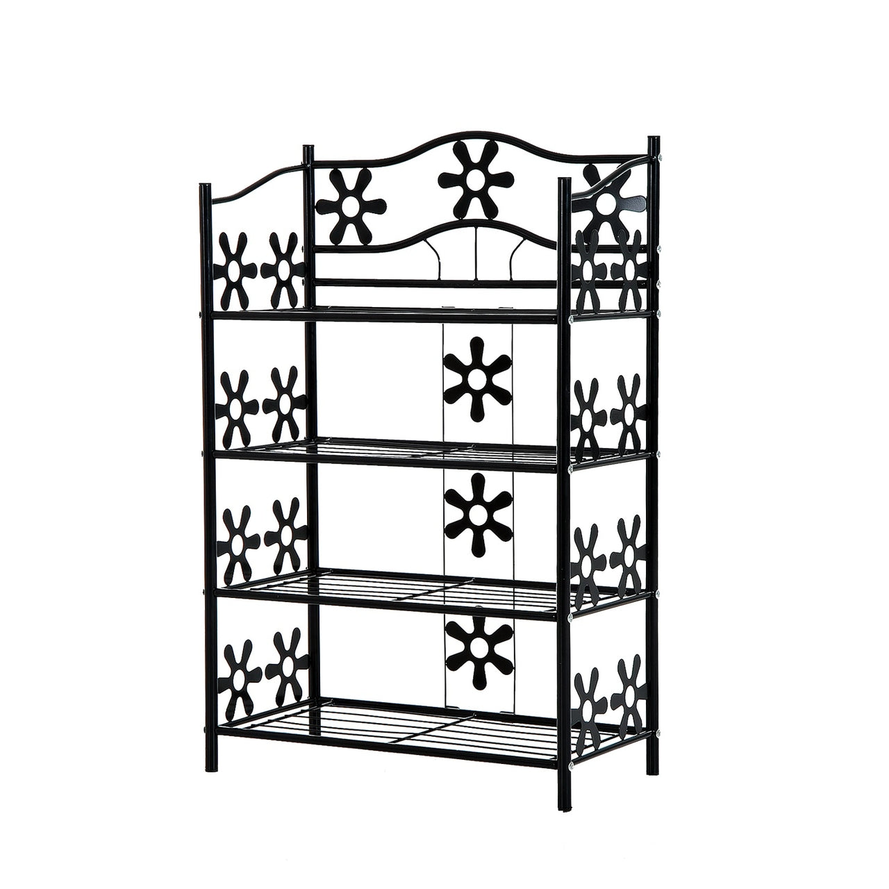 Zwart Metalen Plantenrek met 4 Etages – Decoratief en Duurzaam