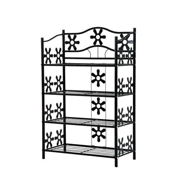 Zwart Metalen Plantenrek met 4 Etages – Decoratief en Duurzaam