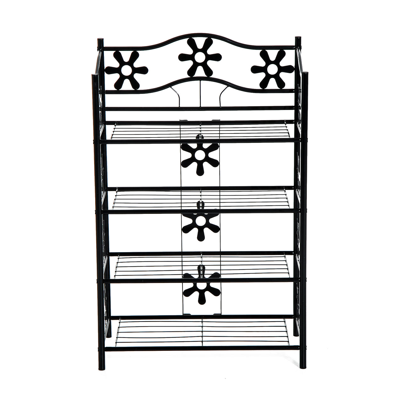Zwart Metalen Plantenrek met 4 Etages – Decoratief en Duurzaam