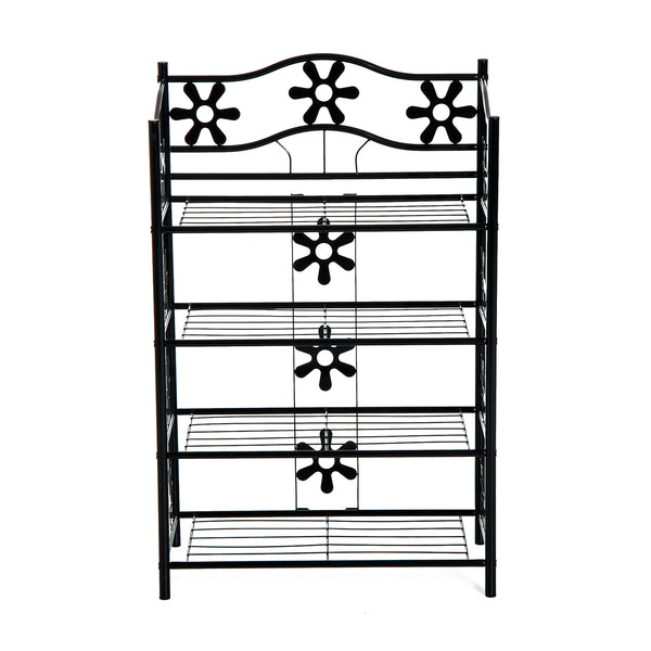 Zwart Metalen Plantenrek met 4 Etages – Decoratief en Duurzaam