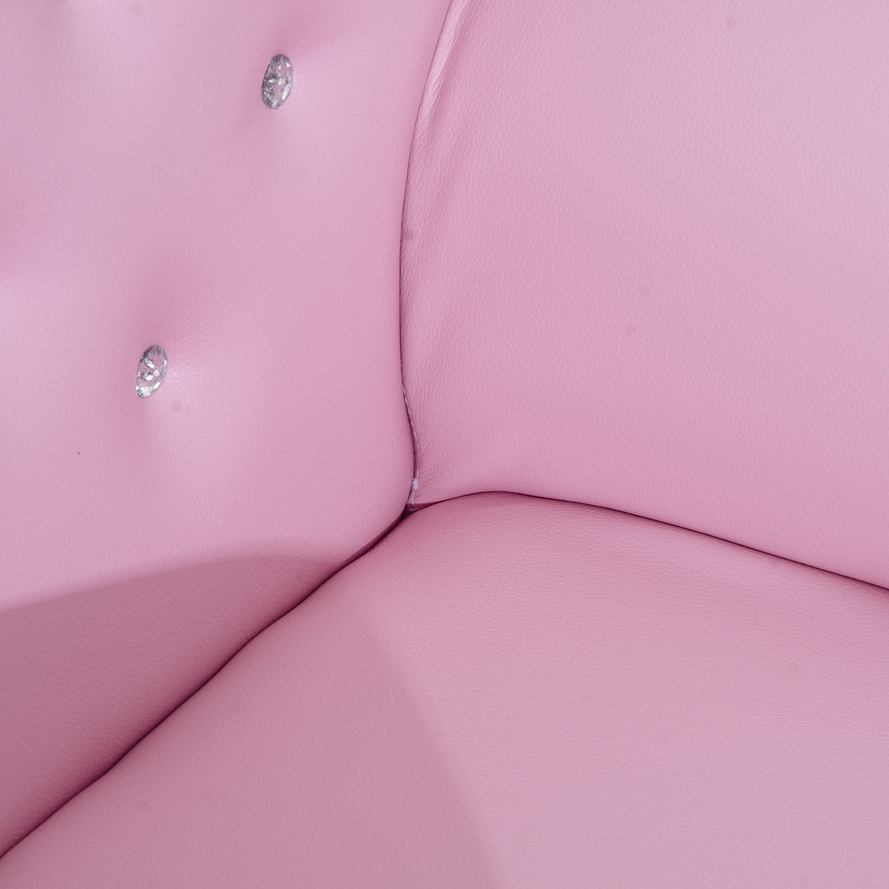 Kindersofa met Poef – Roze Kunstleer – Comfortabele 2-delige Set