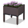 Vierkante Plantenbak met Rattan Look – 40×40×44 cm – Bruin