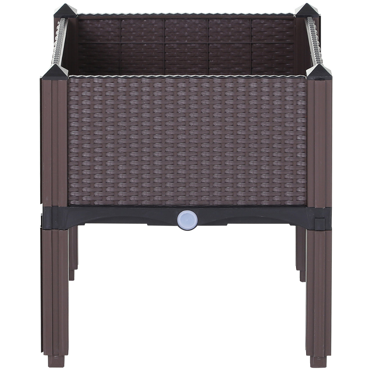 Vierkante Plantenbak met Rattan Look – 40×40×44 cm – Bruin