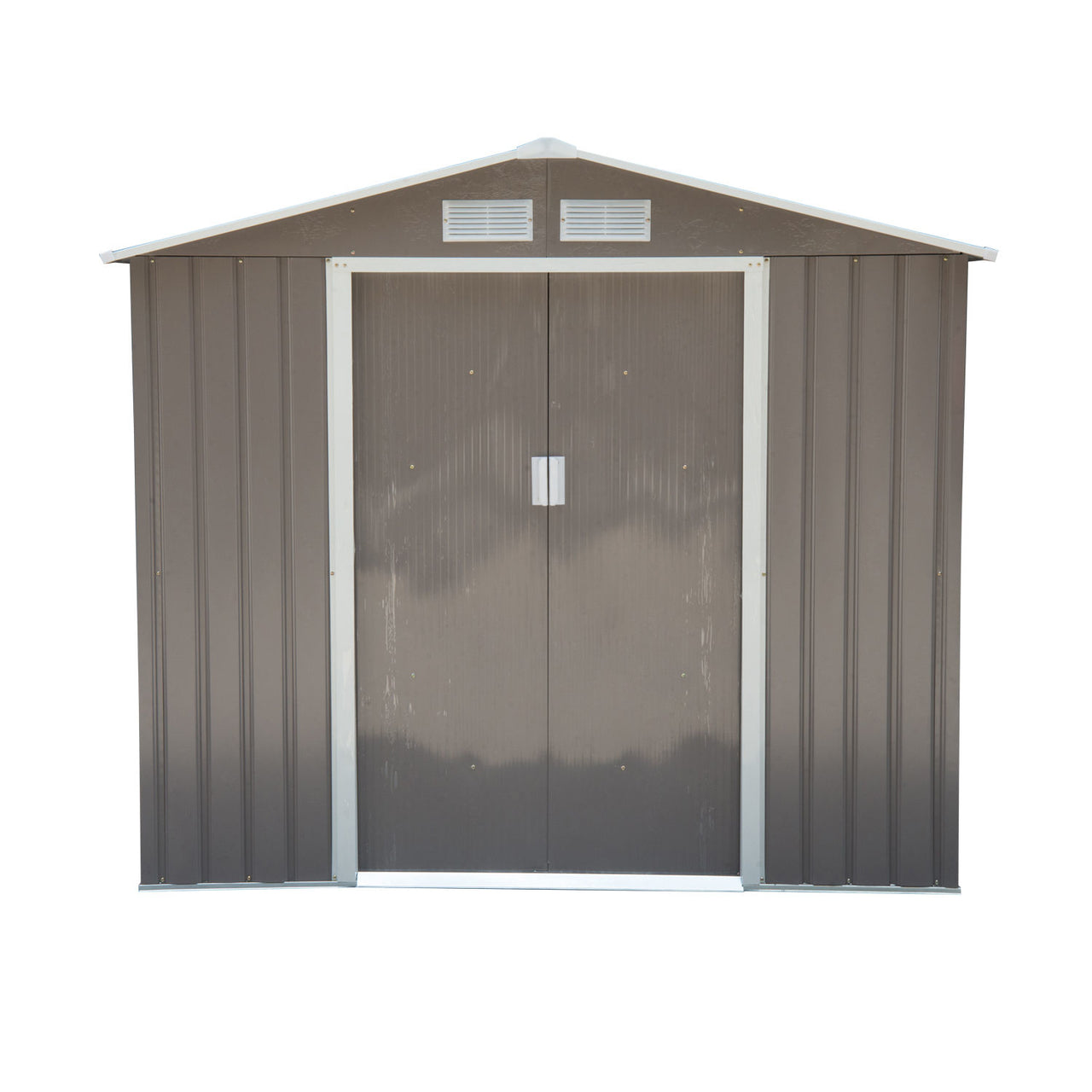 Metalen Tuinhuis met Schuifdeuren en Ventilatie – 213×127×185 cm – Grijs