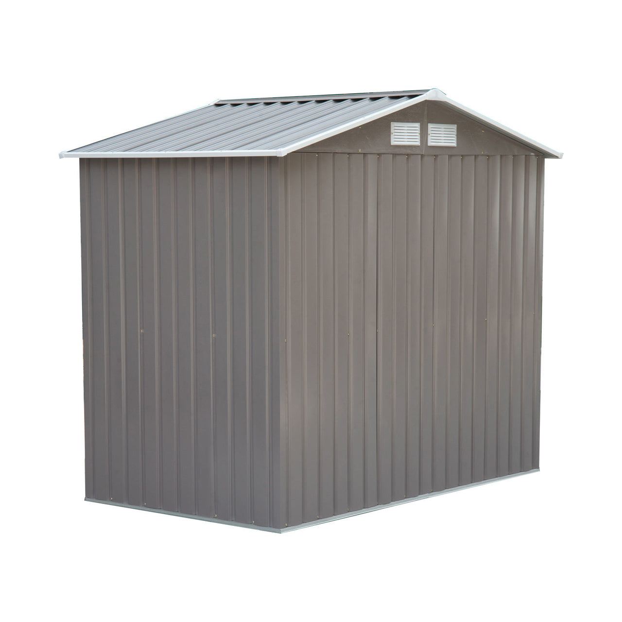 Metalen Tuinhuis met Schuifdeuren en Ventilatie – 213×127×185 cm – Grijs
