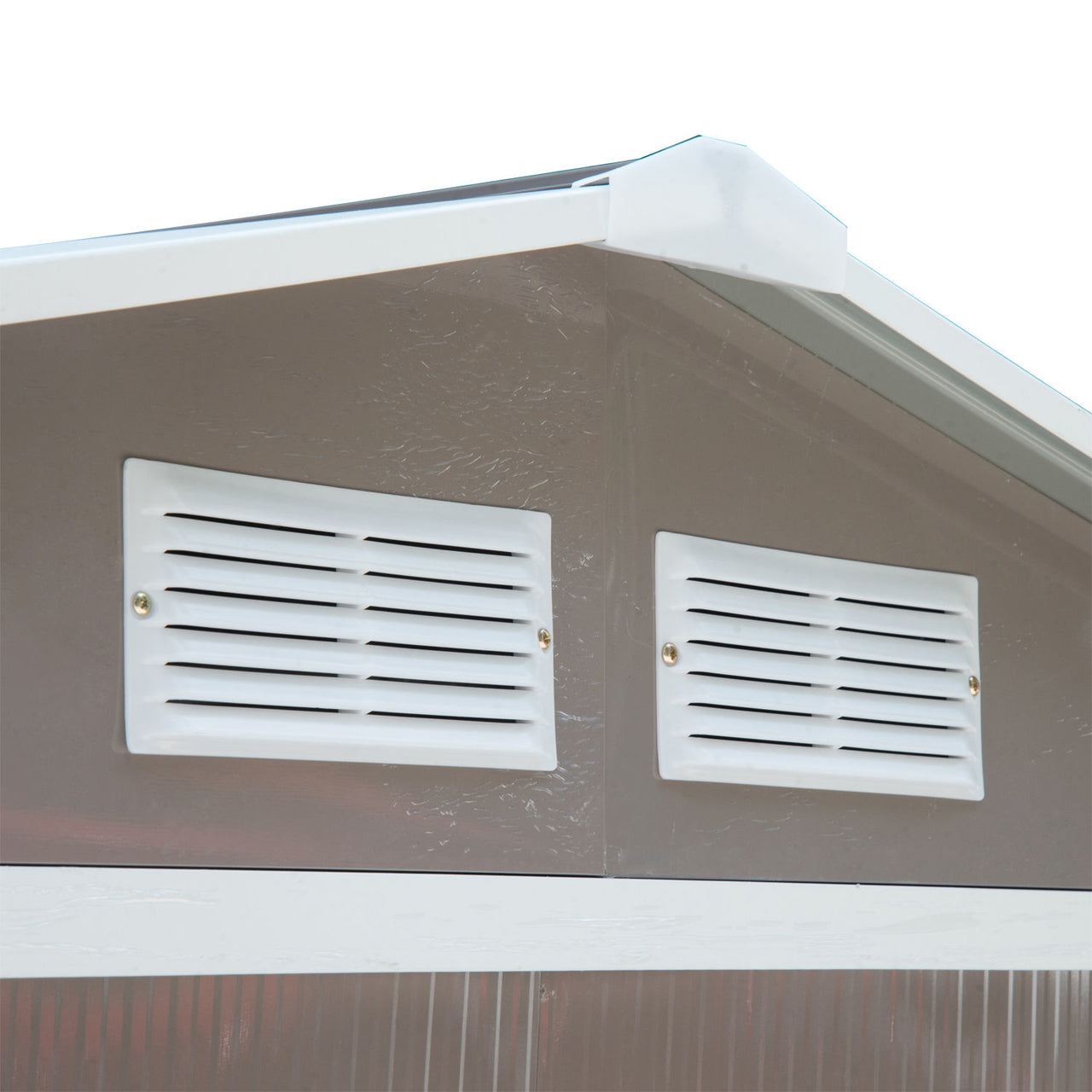 Metalen Tuinhuis met Schuifdeuren en Ventilatie – 213×127×185 cm – Grijs
