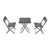 Inklapbare 3-delige Bistroset van Poly Rattan – Bruin