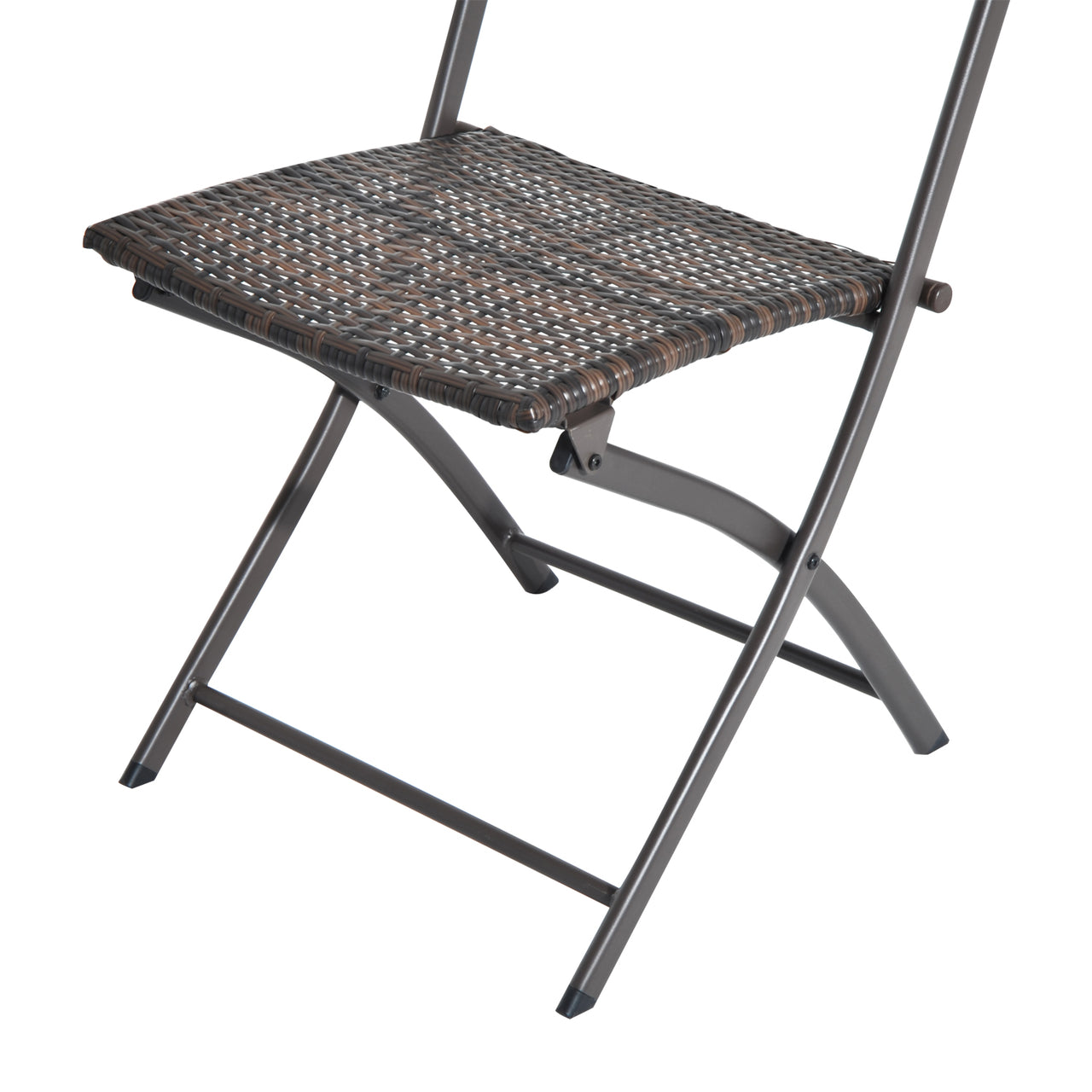 Inklapbare 3-delige Bistroset van Poly Rattan – Bruin
