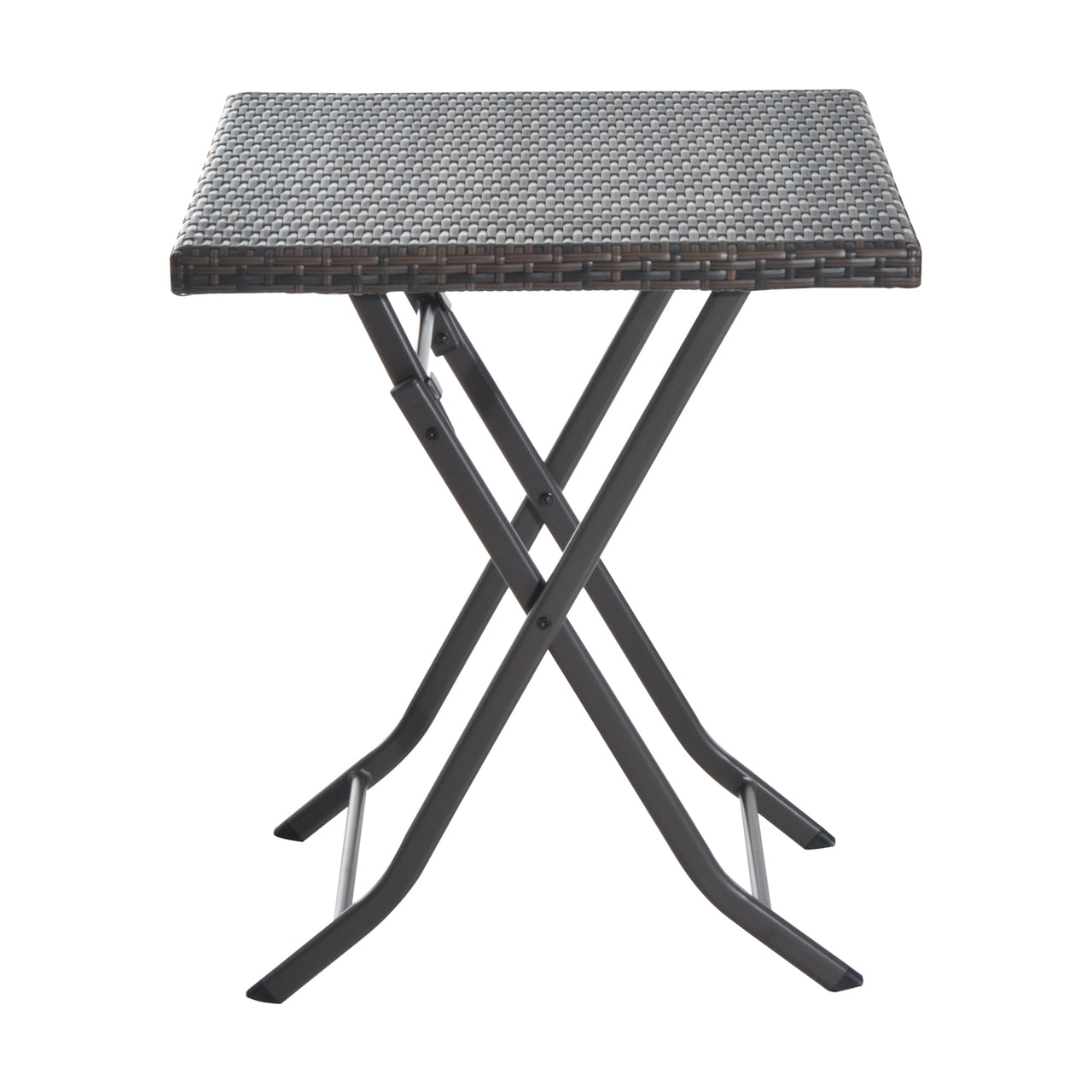 Inklapbare 3-delige Bistroset van Poly Rattan – Bruin