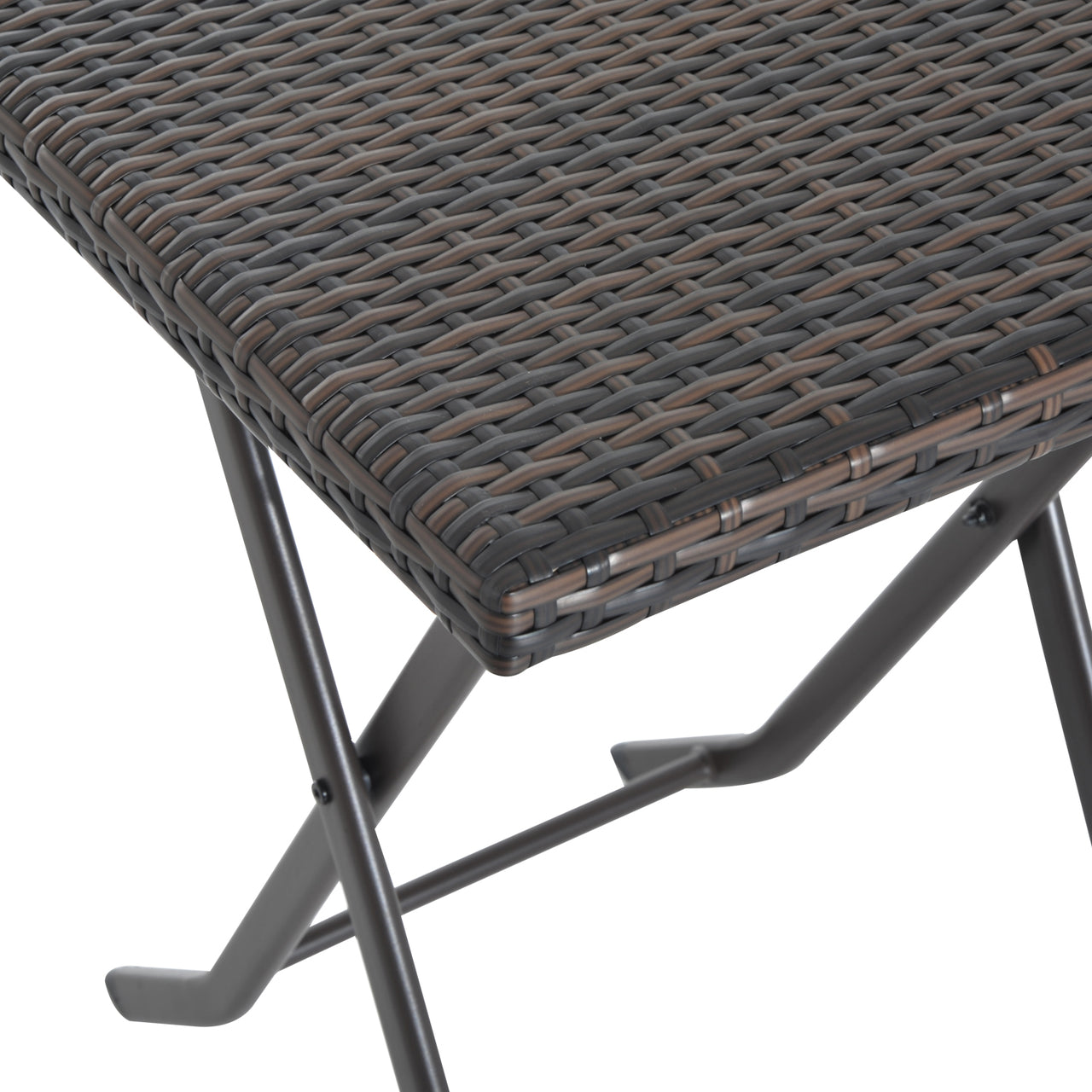 Inklapbare 3-delige Bistroset van Poly Rattan – Bruin