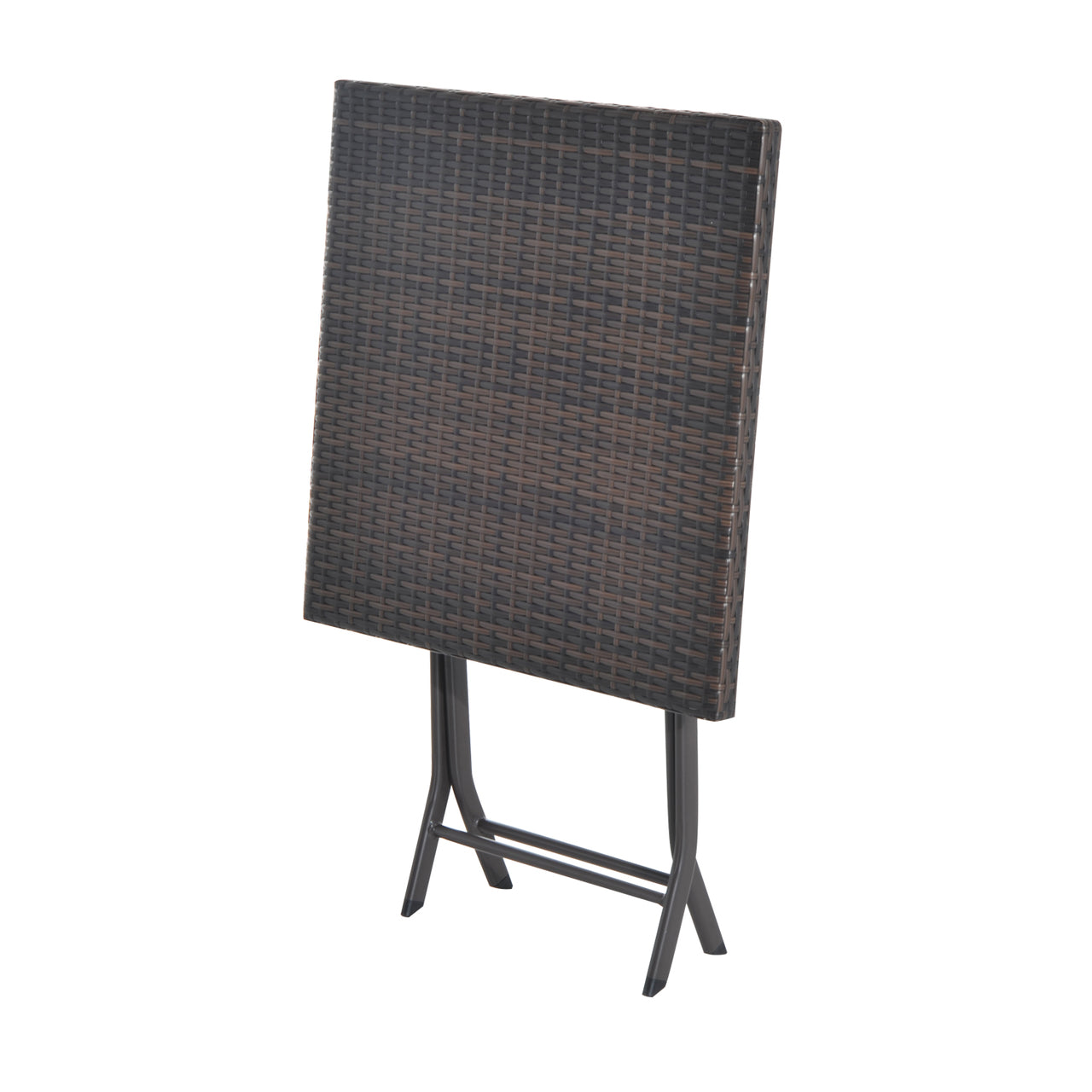 Inklapbare 3-delige Bistroset van Poly Rattan – Bruin