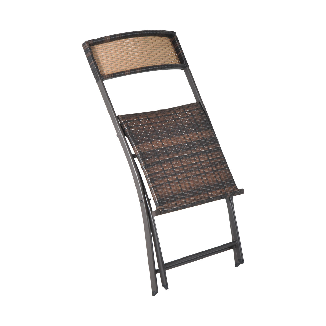 Inklapbare 3-delige Bistroset van Poly Rattan – Bruin