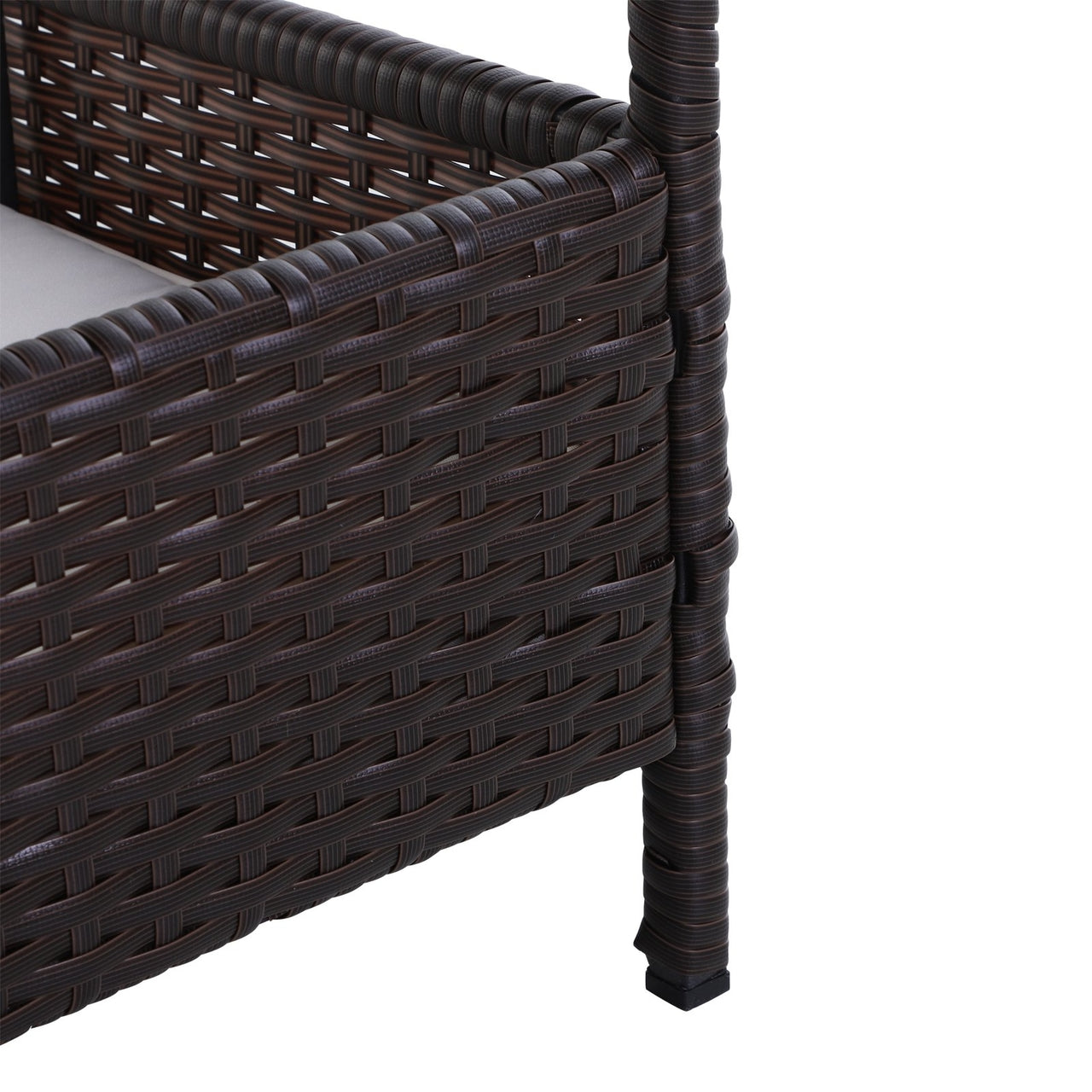 Weerbestendig Hondenbed van Polyrattan – Bruin/Beige – 95×69×70 cm