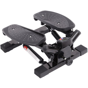 Ministepper met monitor en verstelbare weerstand – 2 in 1 swing met antislip pedalen en robuust zwart metalen frame