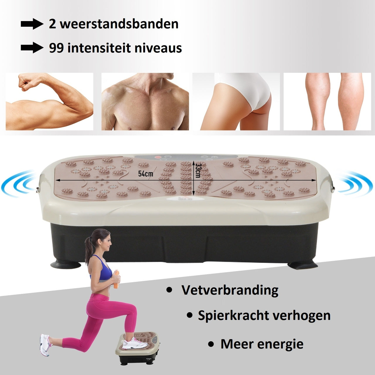 Fitness Trilplaat met 99 Niveaus en Afstandsbediening – Voor Thuisgebruik
