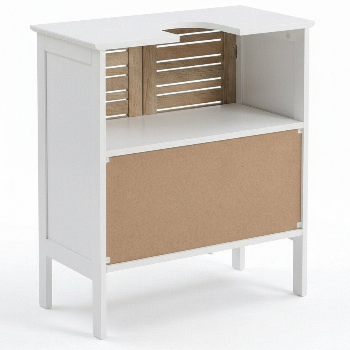 Badkamerset met wastafelonderkast en kolomkast wit/eiken complete set