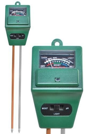 3-in-1 bodemtester voor vocht, pH en licht – nauwkeurige meting voor tuin, kas of kamerplanten eenvoudig te gebruiken