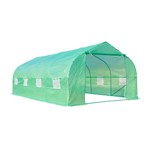 Tunnelkas XL van 6 x 3 x 2 m – Groene foliekas met stevig frame en ventilatie voor optimale bescherming bij buitengebruik