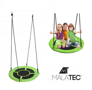 Nestschommel Ø100 cm voor Kinderen – Groen/Zwart – Tot 120 kg, geschikt voor speelplaats, tuin en terras plezier