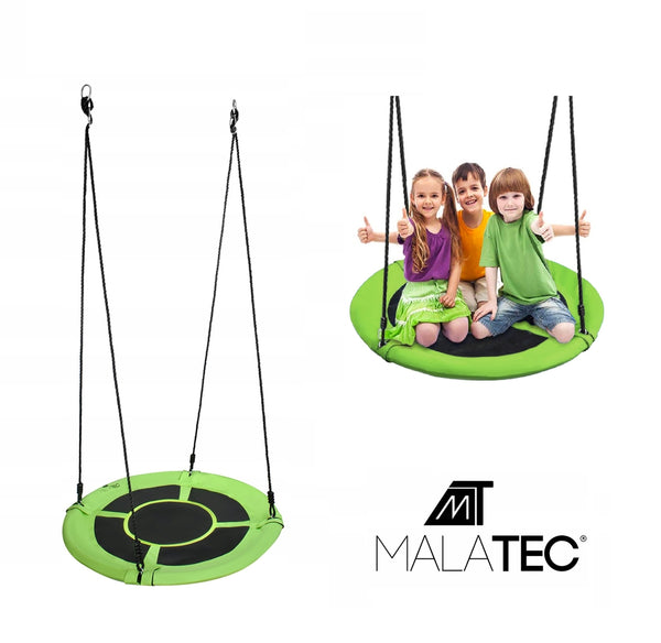 Nestschommel Ø100 cm voor Kinderen – Groen/Zwart – Tot 120