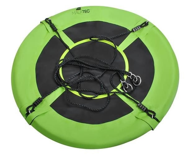 Nestschommel Ø100 cm voor Kinderen – Groen/Zwart – Tot 120