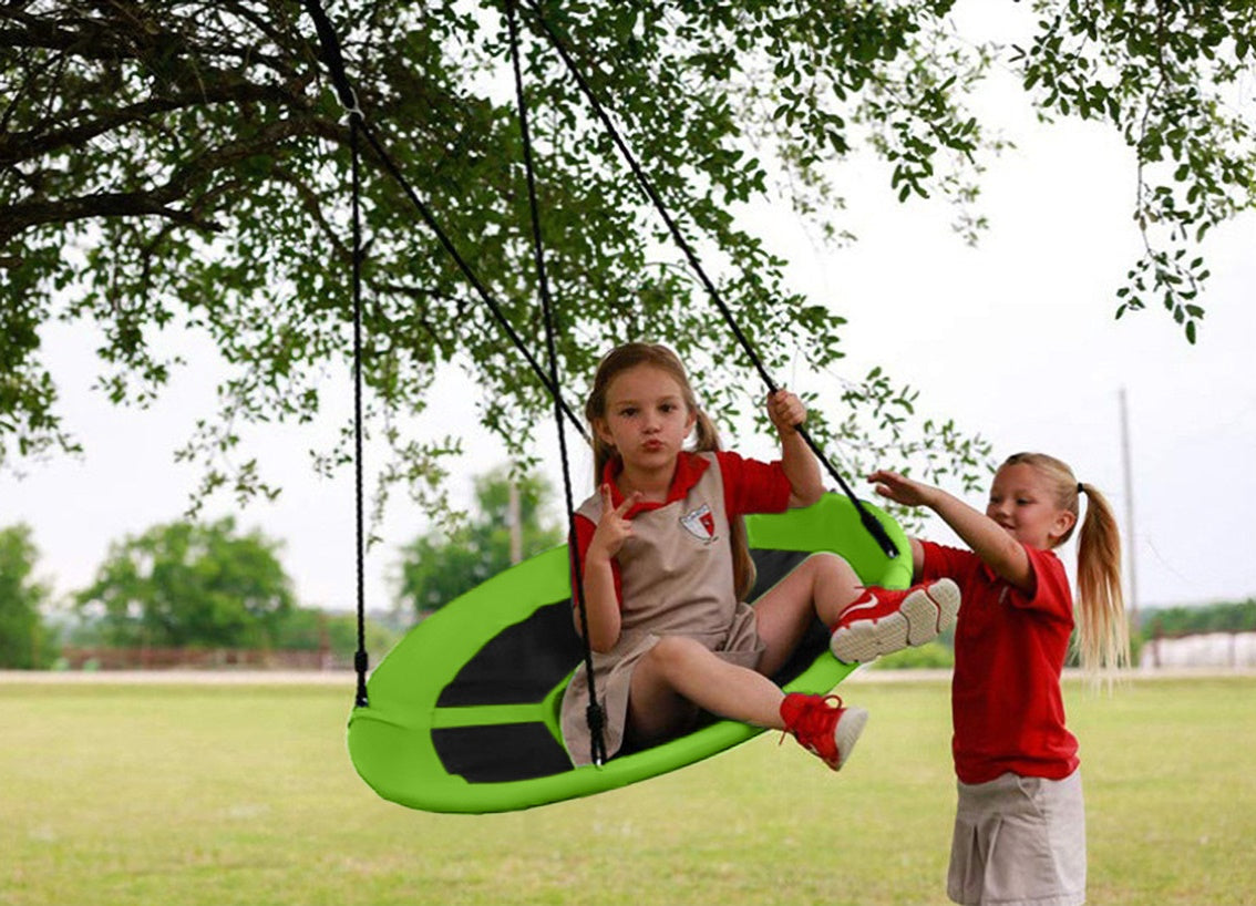 Nestschommel Ø100 cm voor Kinderen – Groen/Zwart – Tot 120