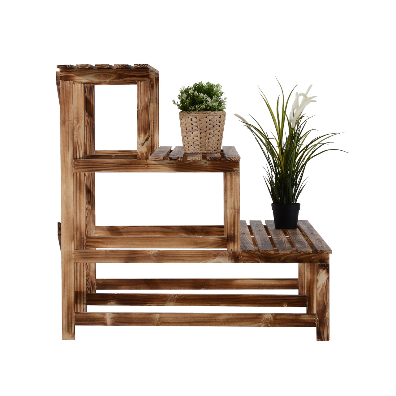 Plantenrek 3-laags dennenhout 100 x 40 x 120 cm