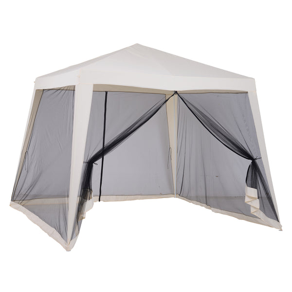 Tuinpaviljoen 3 x 3 m met muggengaas - Beige