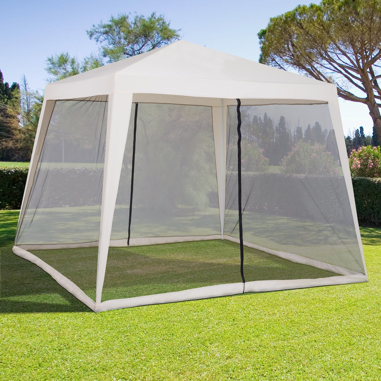 Tuinpaviljoen 3 x 3 m met muggengaas - Beige
