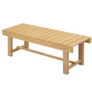 Houten tuinbank 2-persoons 128 cm (naturel) van weerbestendig dennenhout, ideaal voor ontspanning in de tuin
