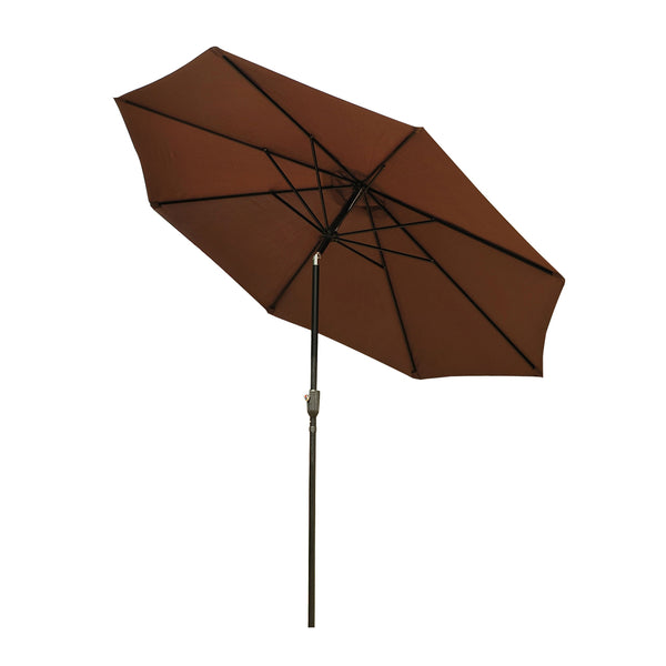 Parasol Ø300 cm met knikfunctie en handslinger - Bruin