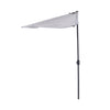 Halfronde balkonparasol met handslinger grijs 150 cm
